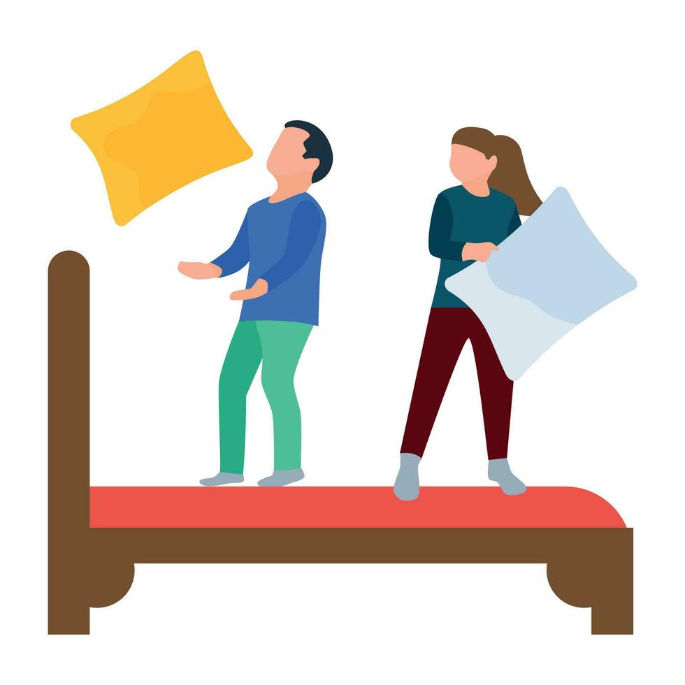 flat icon of person performing different task vector