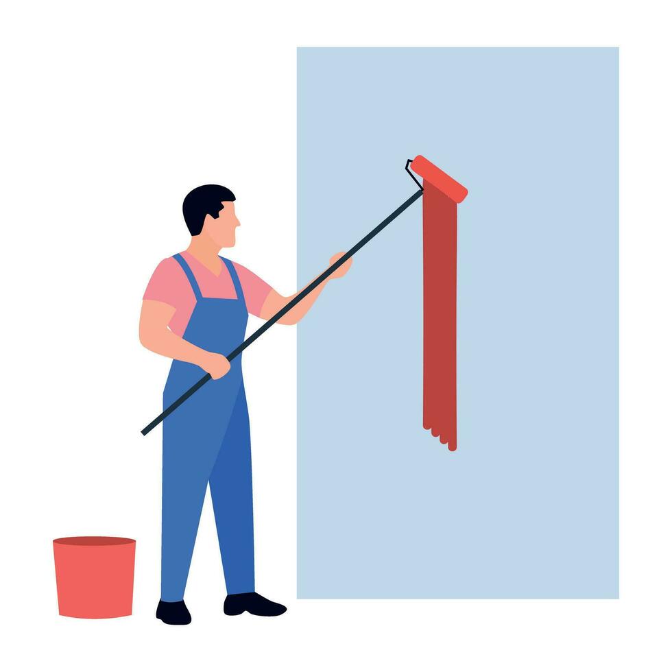 flat icon of person performing different task vector