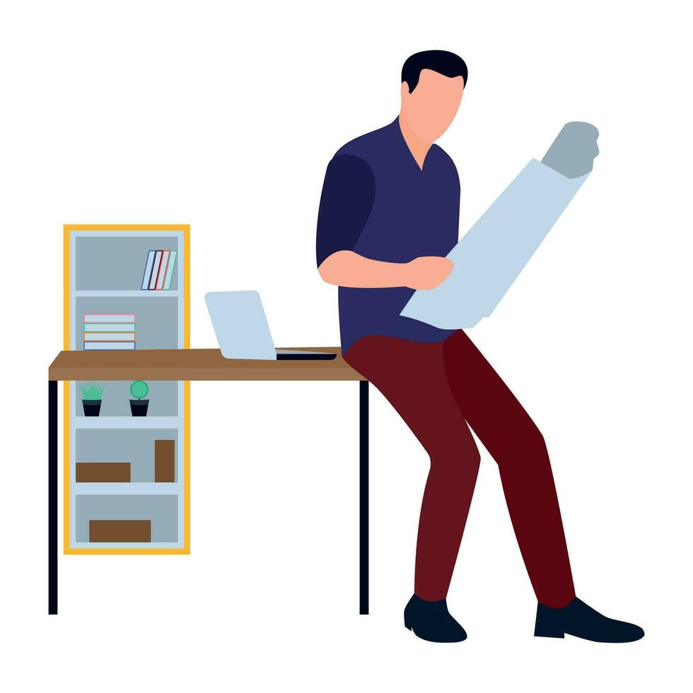 flat icon of person performing different task vector