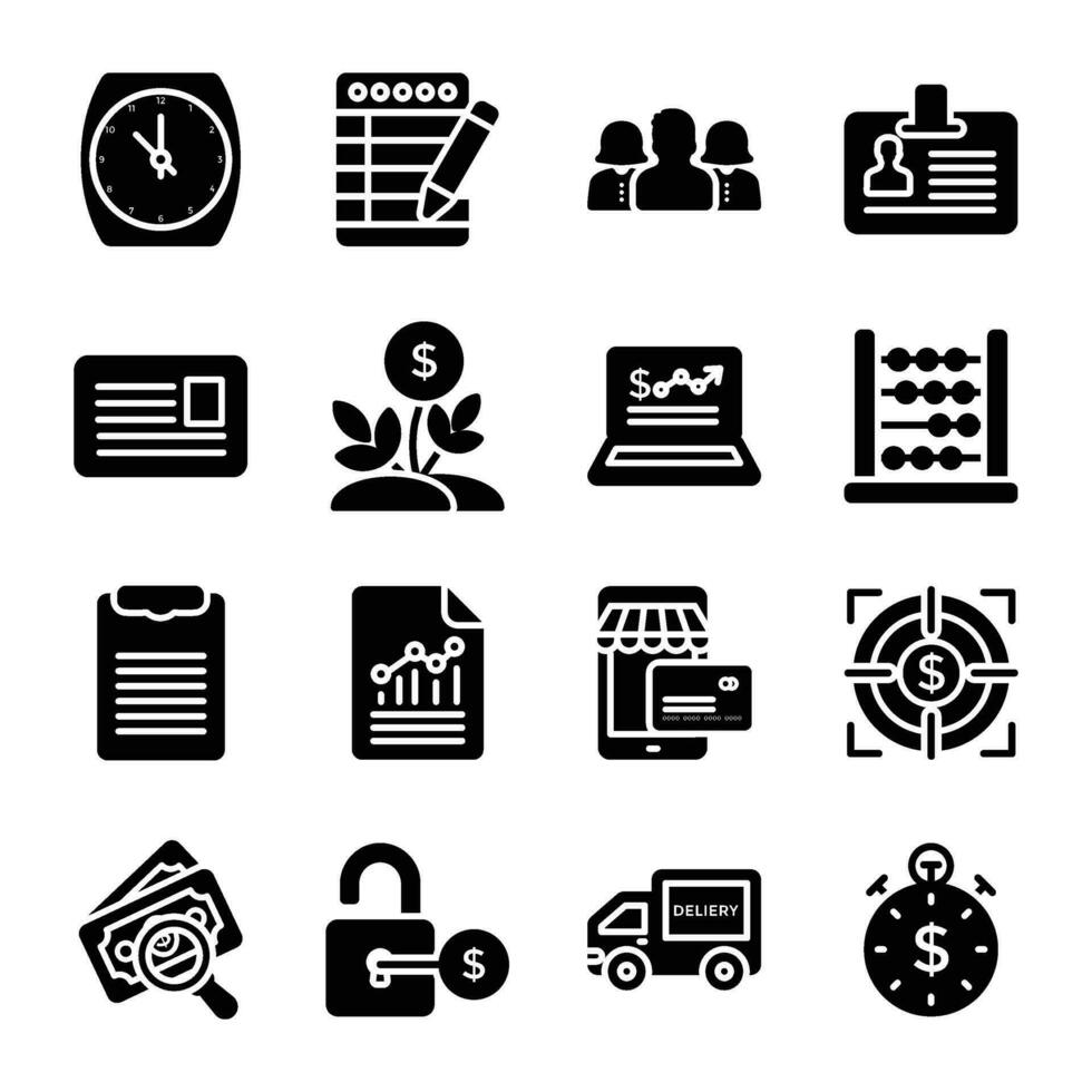 Startup and New Business Flat Icons Set vector