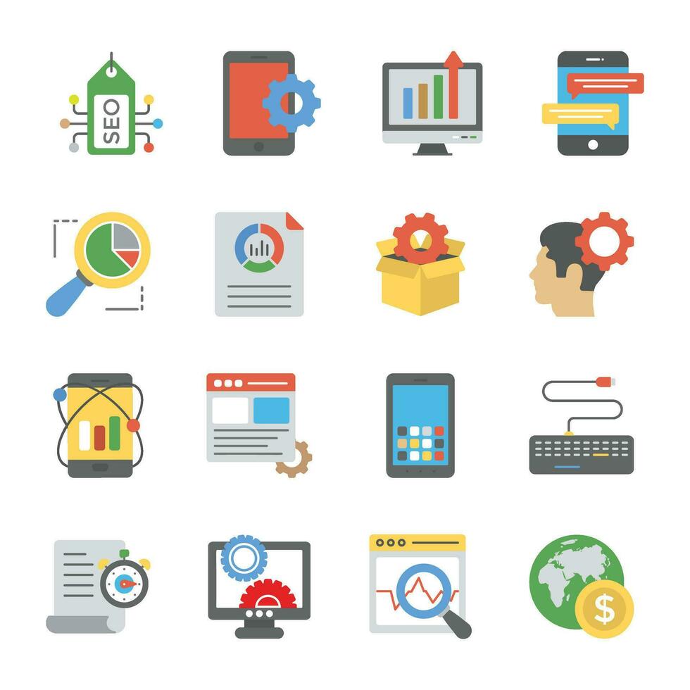 SEO and Web Optimization Icons vector