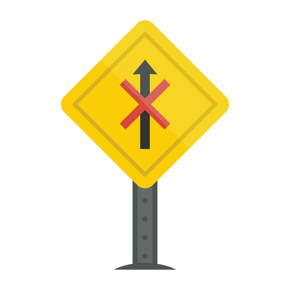 A flat vector icon of a signpost