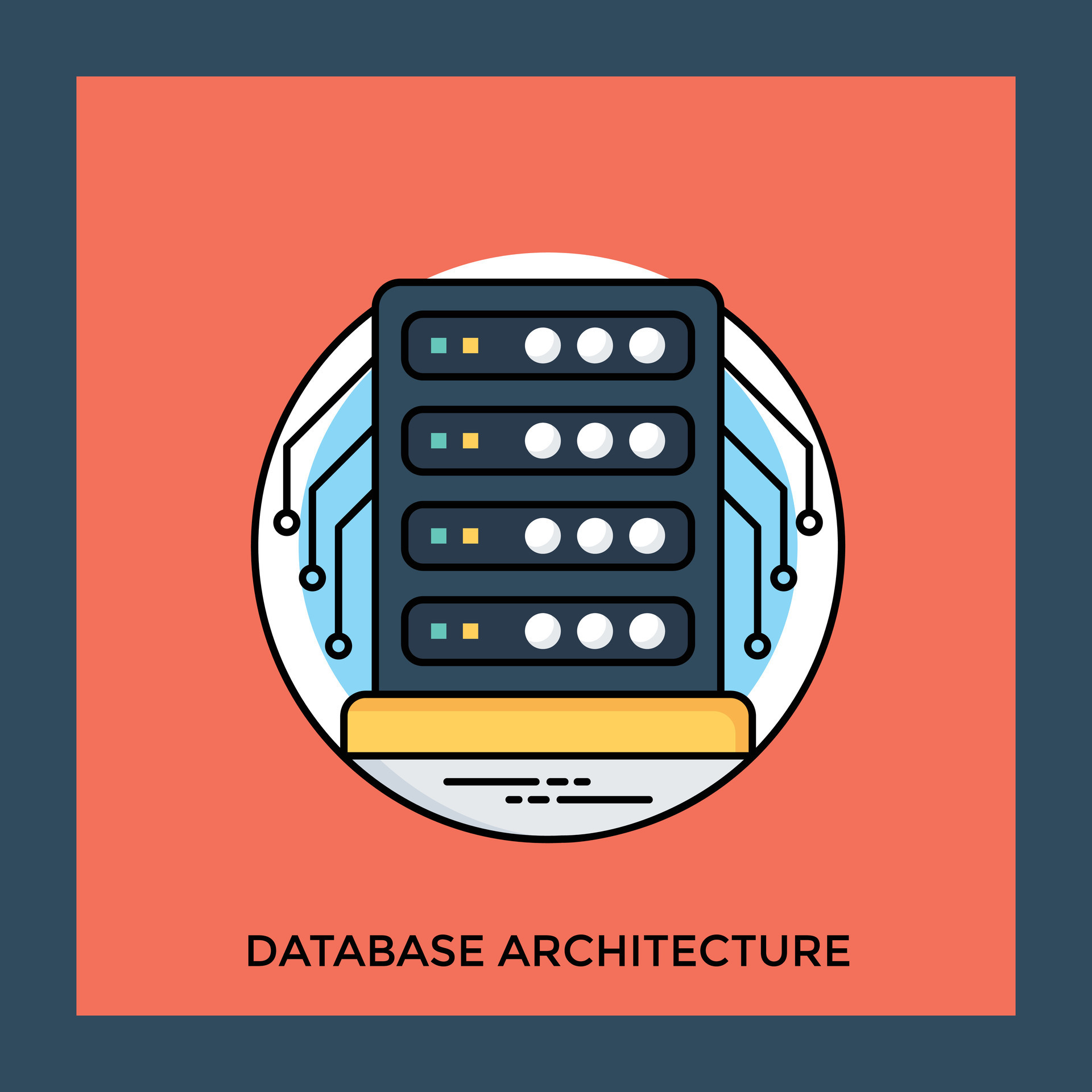 Data storage devices kept in a symmetry and some nodes coming out of