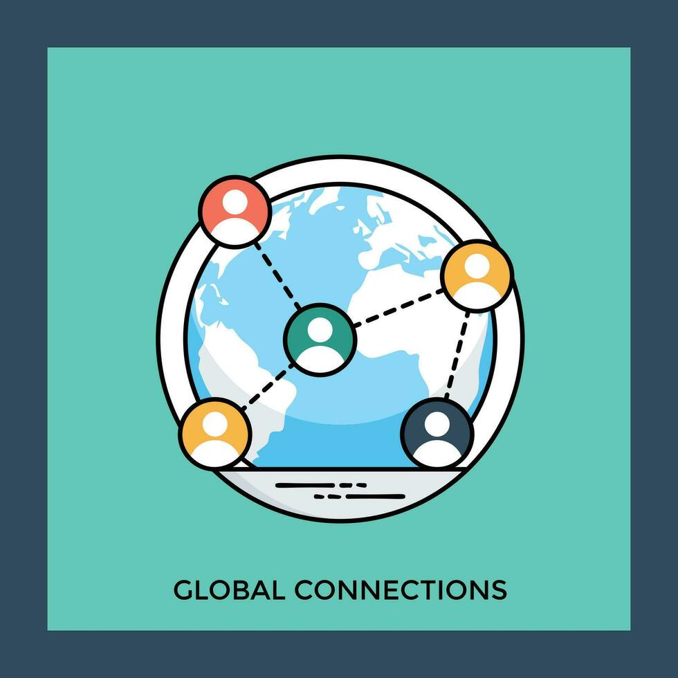 A globe connected a network of profiles iconizing concept for global connections vector