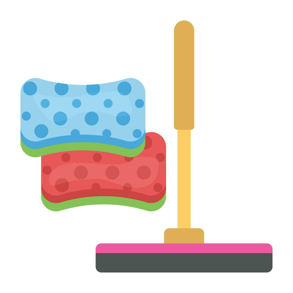 Flat icon of house cleaning vector