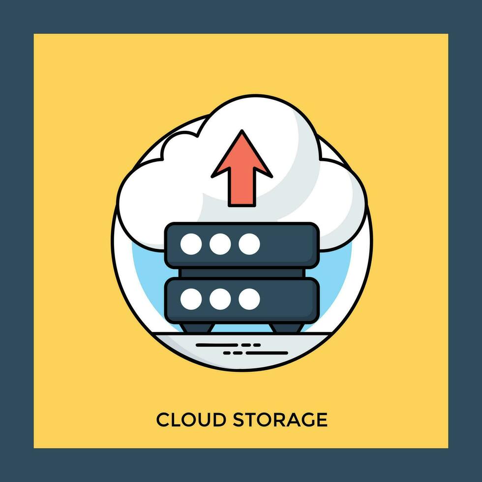 Data storage devices uploading data into a cloud to brief the icon for cloud storage vector