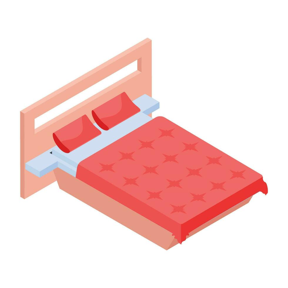 Pack of Bedroom Isometric Icons vector