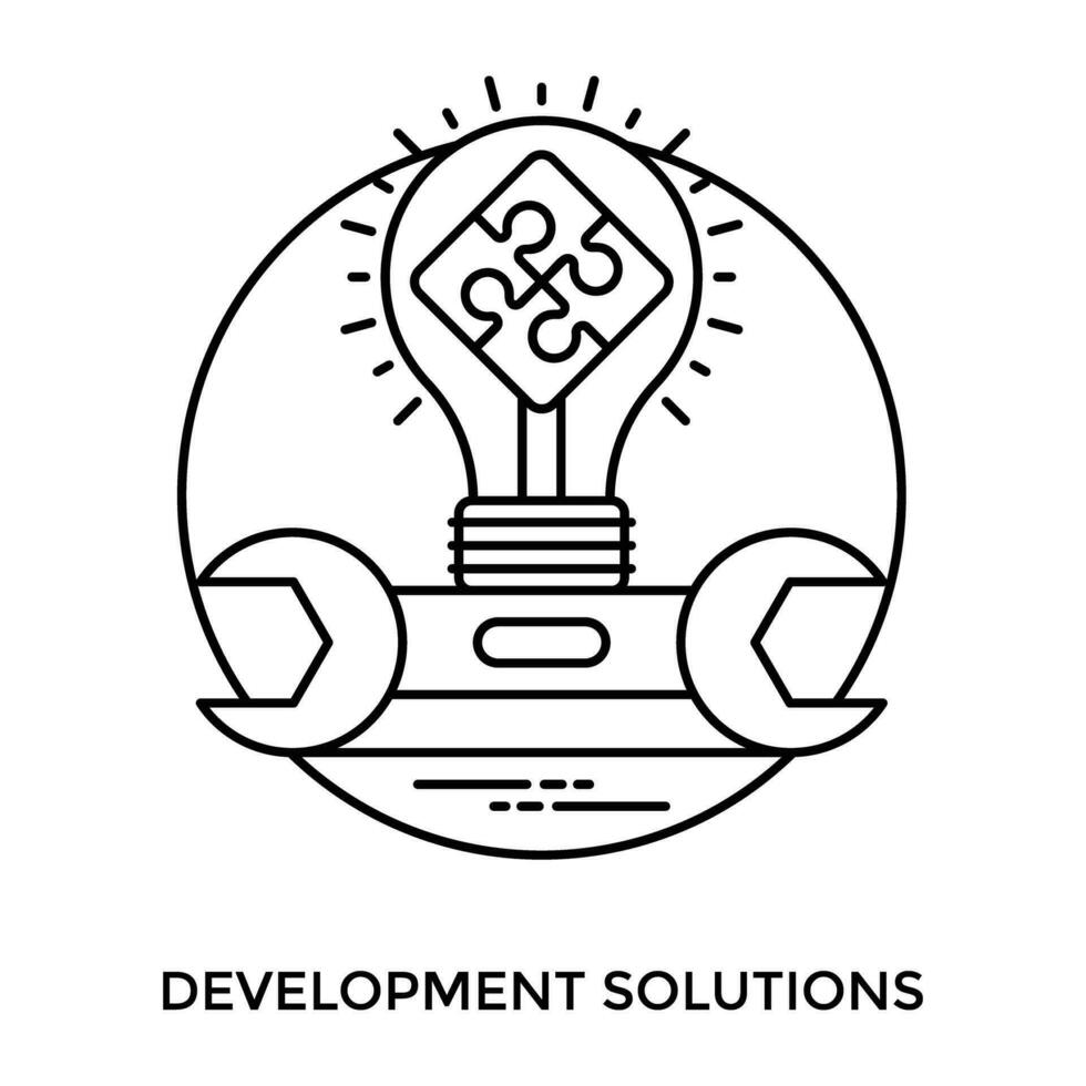 Two way wrench with light bulb having puzzle pieces sketching