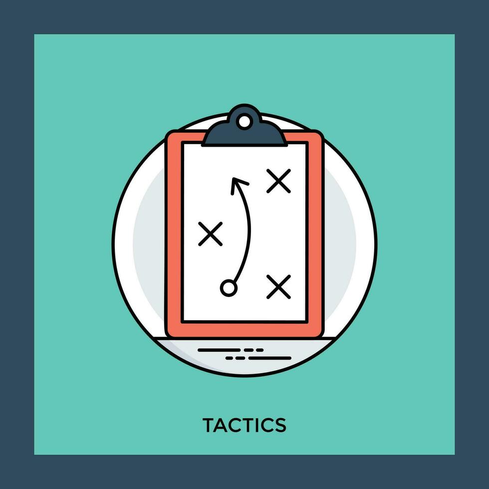 Some symbols clipped in a board with signs symbolizing strategy vector