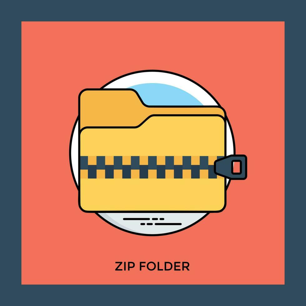 Folder with zipper displaying icon for zip folder vector