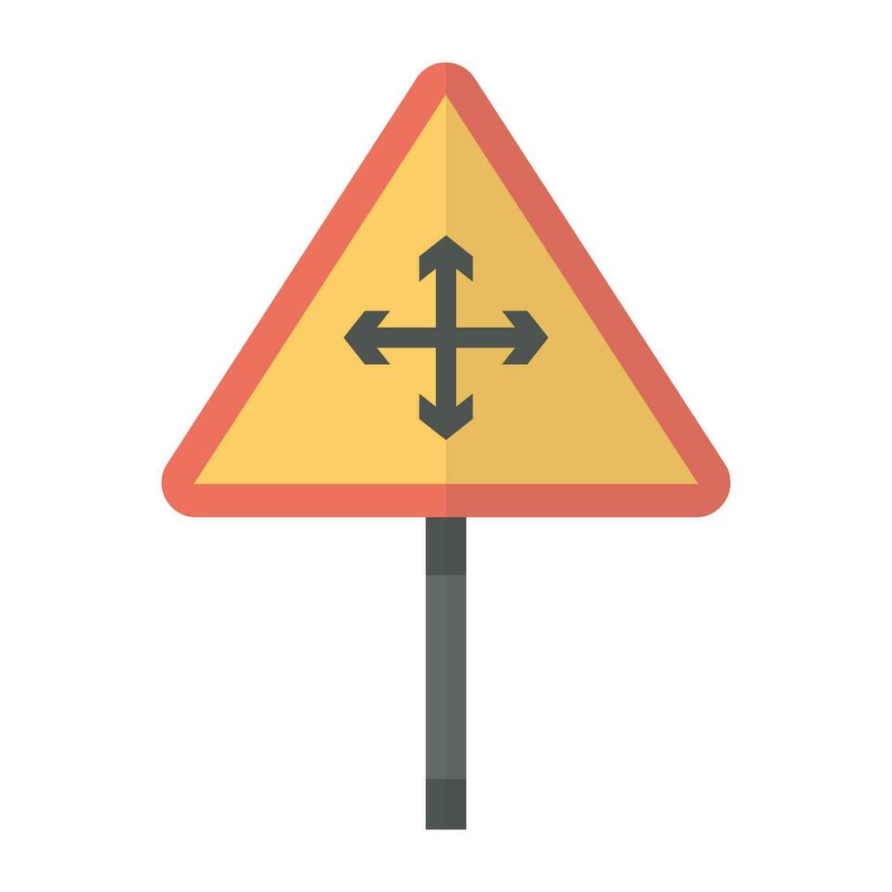 Road signals and guidepost icon vector