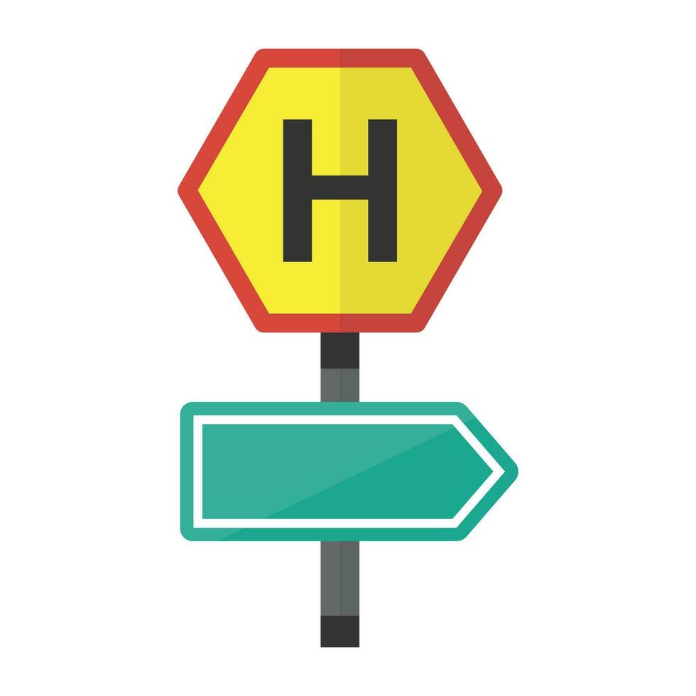 Road signals and guidepost icon vector