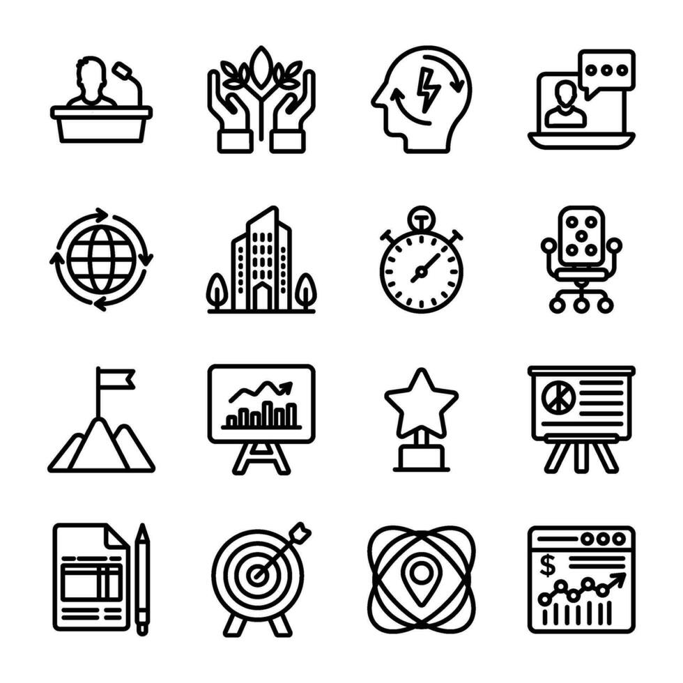 Startup and New Business Flat Icons Set vector