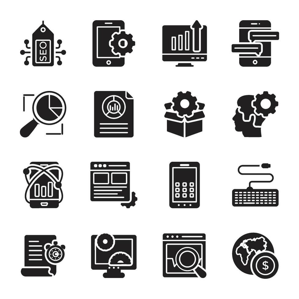 SEO and Web Optimization Icons vector