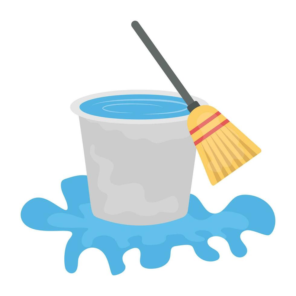 icon of Broom duster being rubbed vector