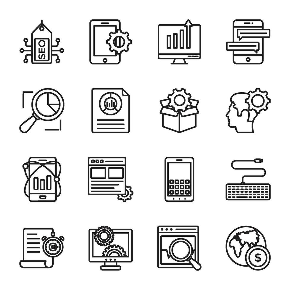 SEO and Web Optimization Icons vector