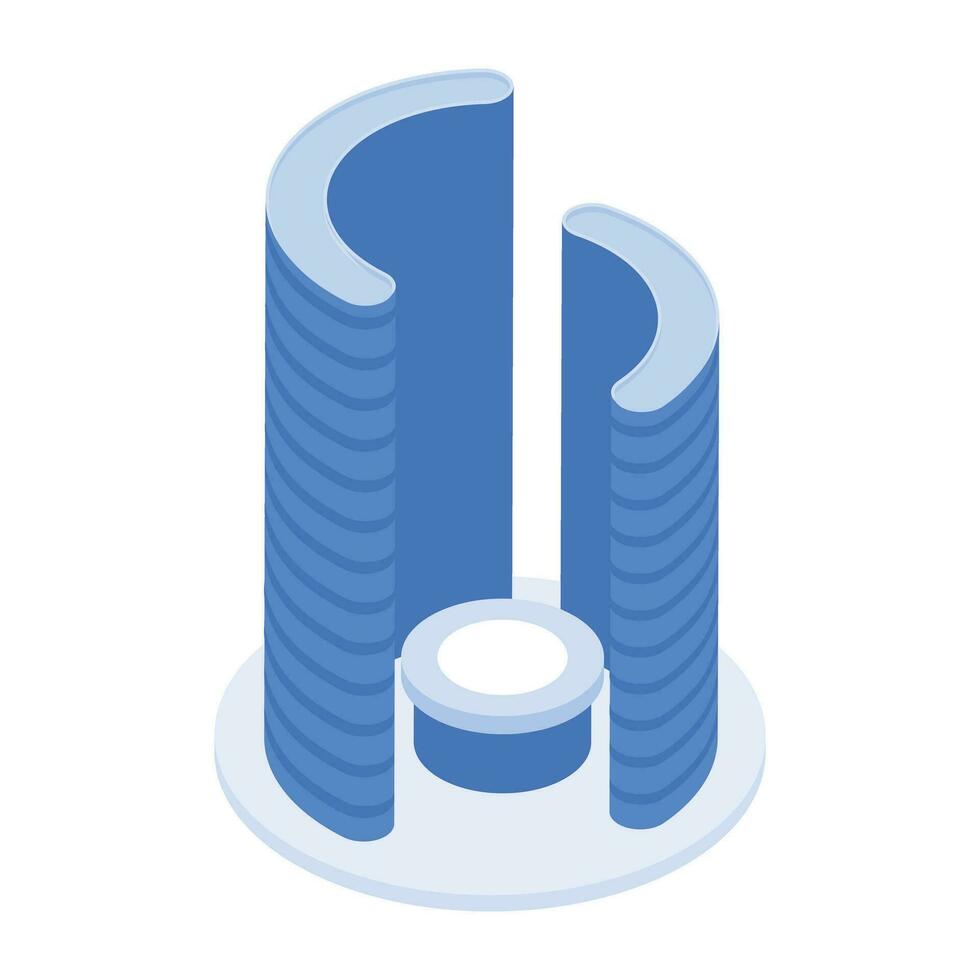Set of Business Towers Isometric Icons vector