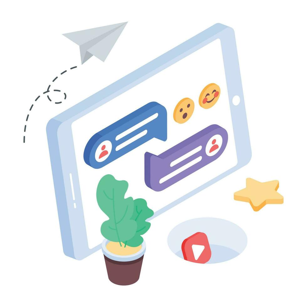 Trendy isometric icon of media storage vector