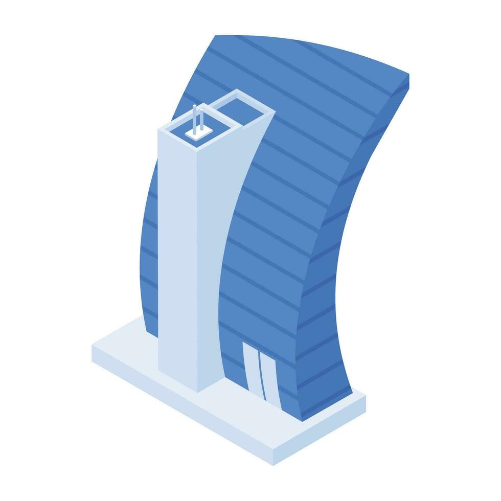 Set of Business Towers Isometric Icons vector