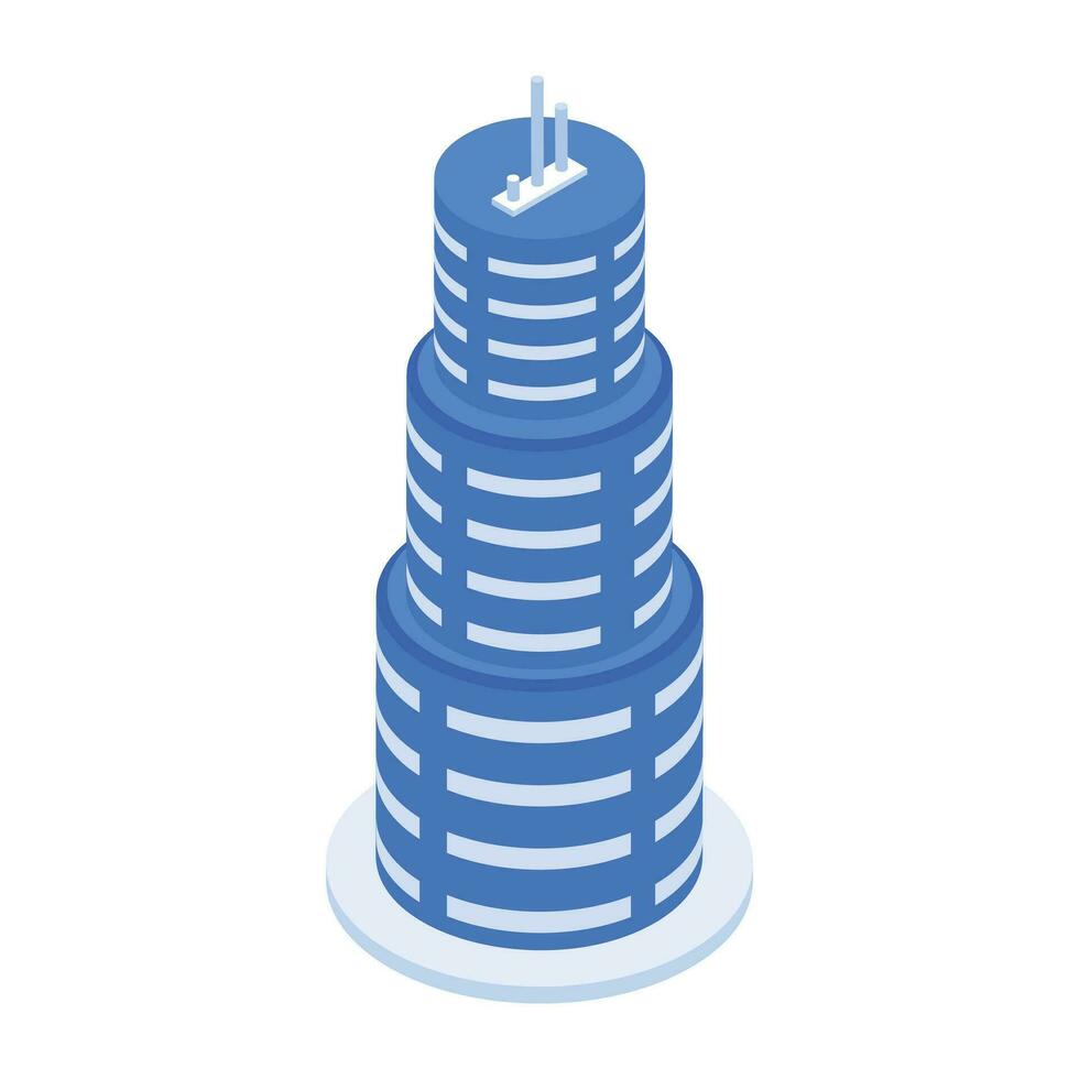 Set of Business Towers Isometric Icons vector