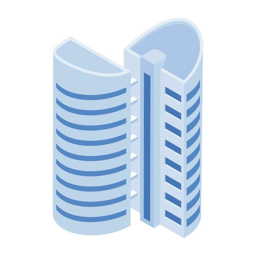 Set of Business Towers Isometric Icons vector