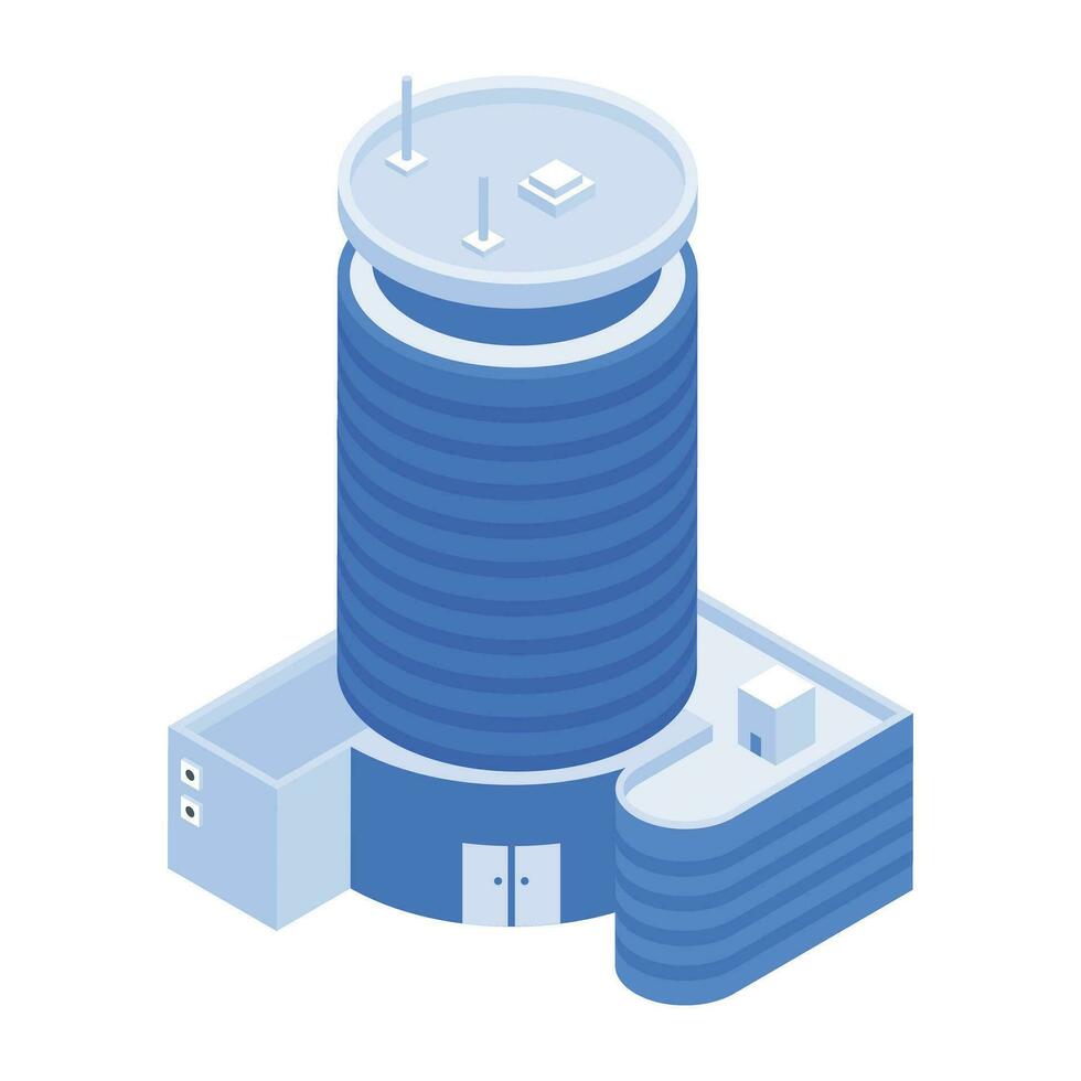 Set of Business Towers Isometric Icons vector