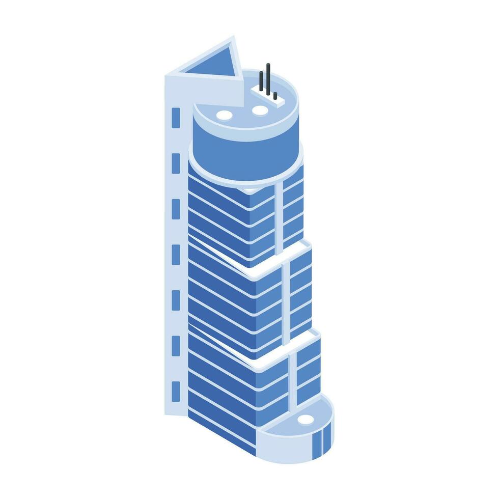 Set of Business Towers Isometric Icons vector