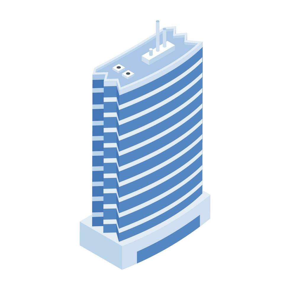 Set of Business Towers Isometric Icons vector