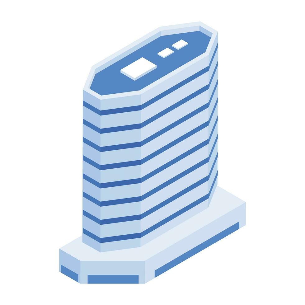 Set of Business Towers Isometric Icons vector