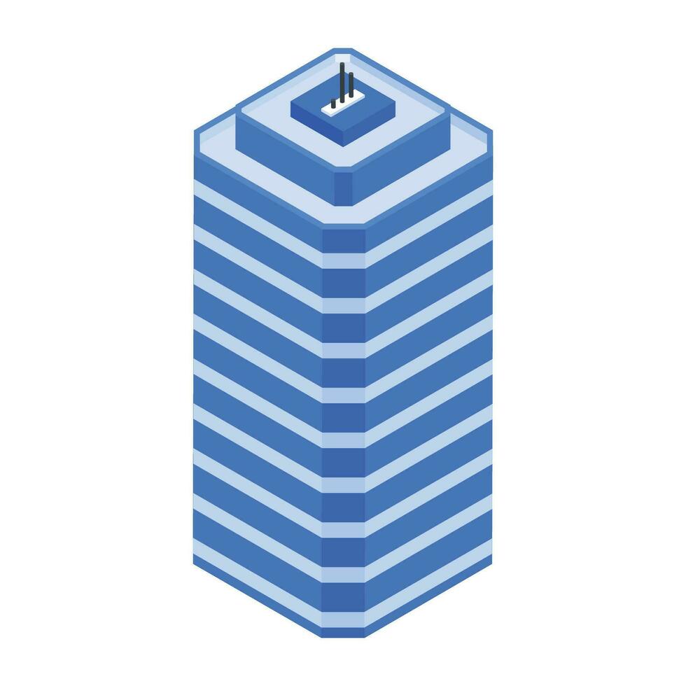 Set of Business Towers Isometric Icons vector