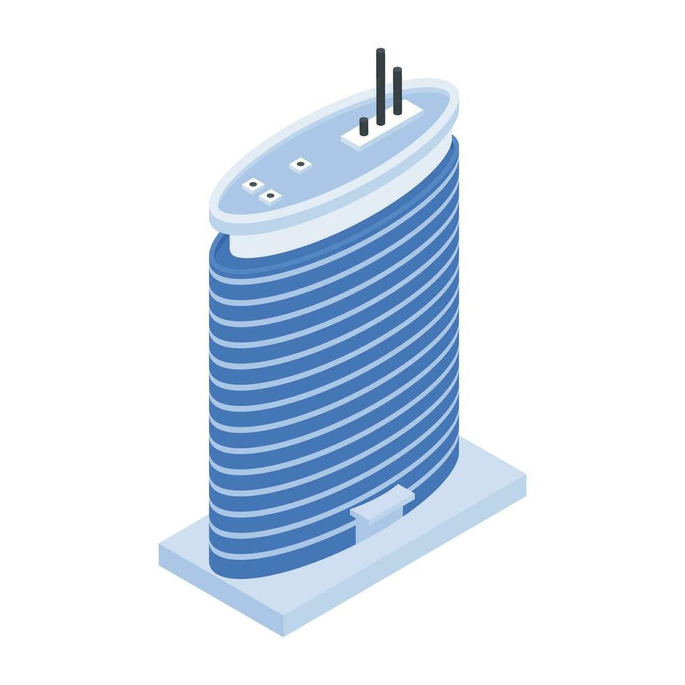 Set of Business Towers Isometric Icons vector