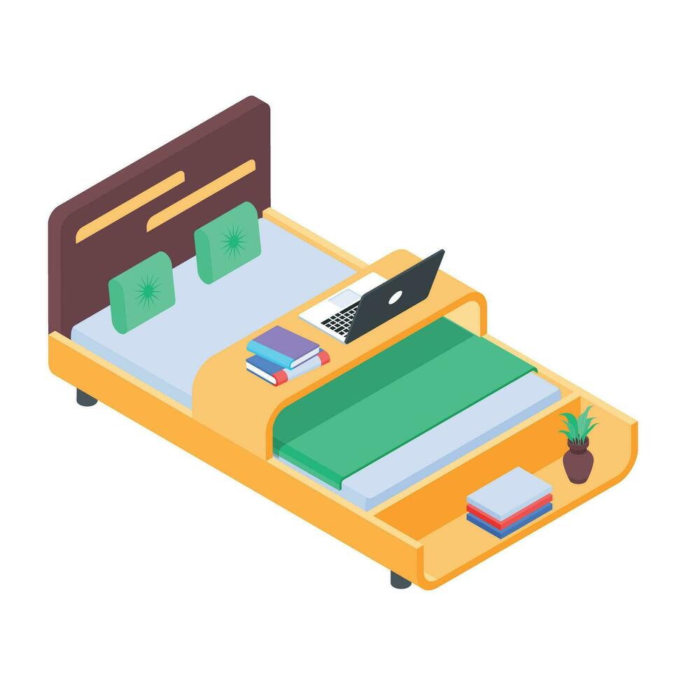 Pack of Bedroom Isometric Icons vector