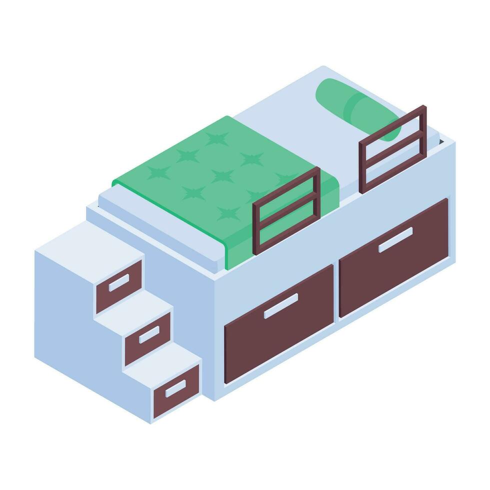 paquete de dormitorio isométrica íconos vector