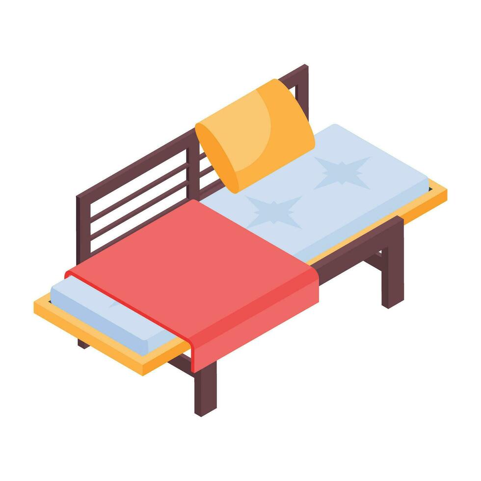 Pack of Bedroom Isometric Icons vector