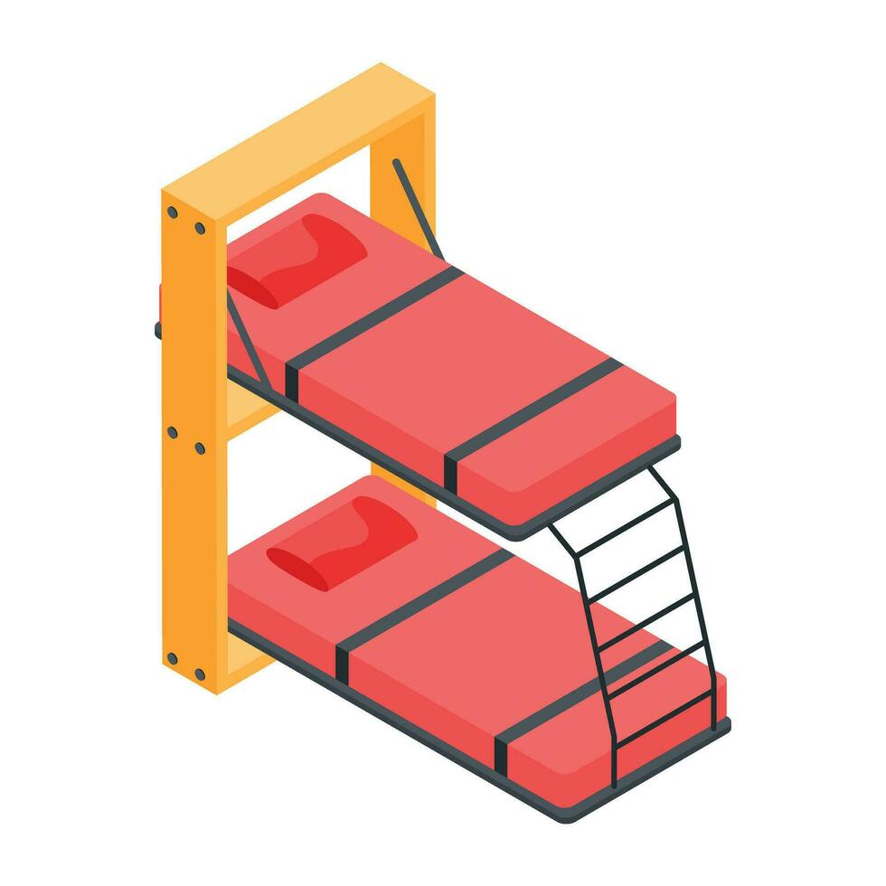 Pack of Bedroom Isometric Icons vector