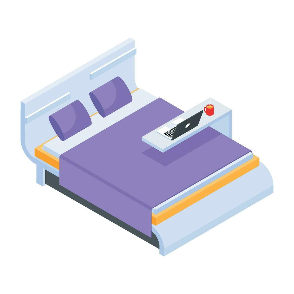 Pack of Bedroom Isometric Icons vector