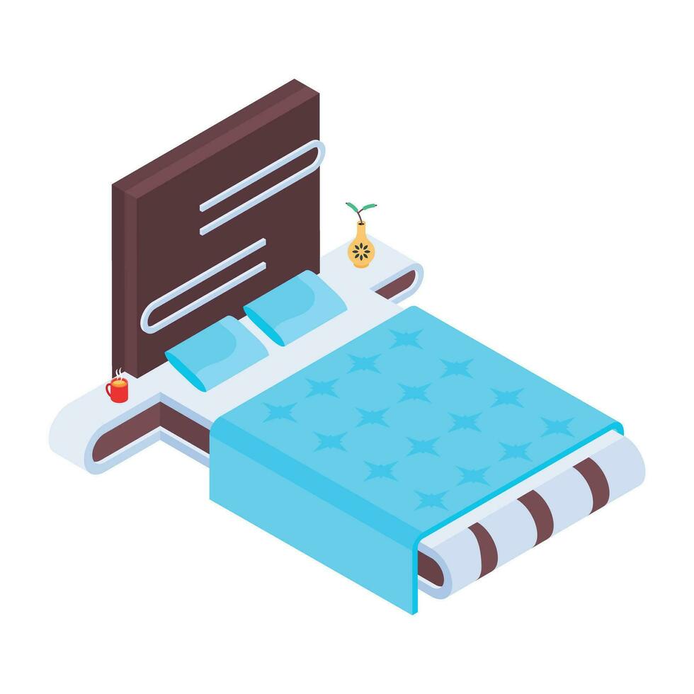 Pack of Bedroom Isometric Icons vector