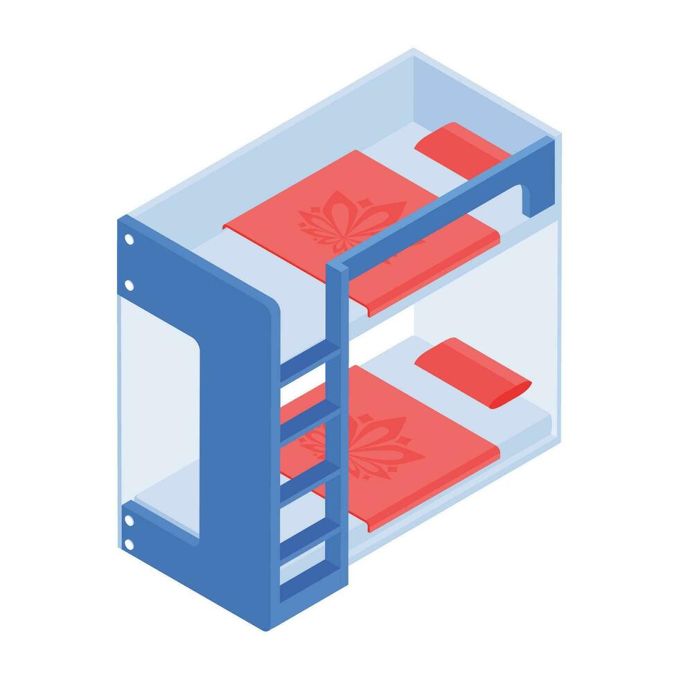 Pack of Bedroom Isometric Icons vector
