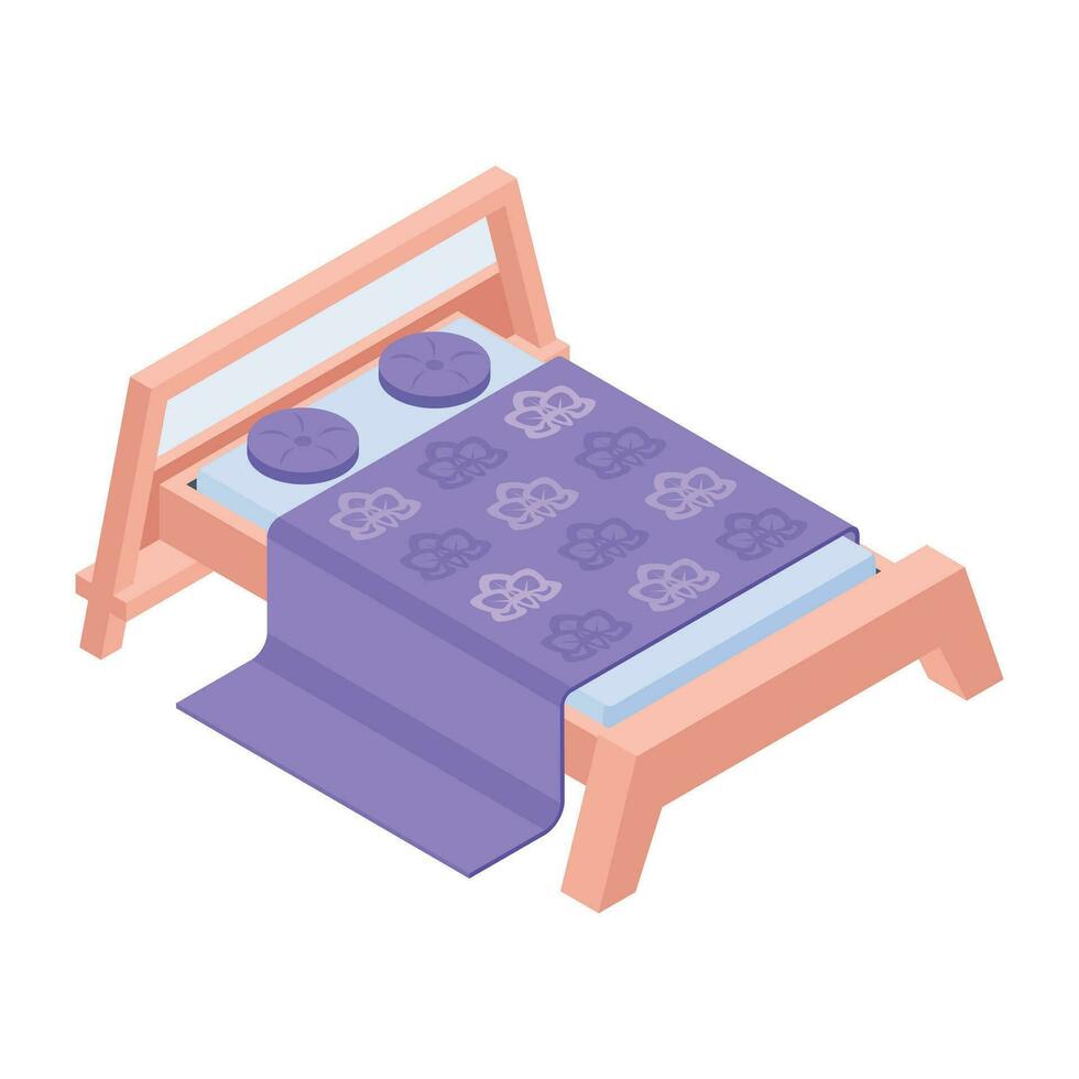 Pack of Bedroom Isometric Icons vector