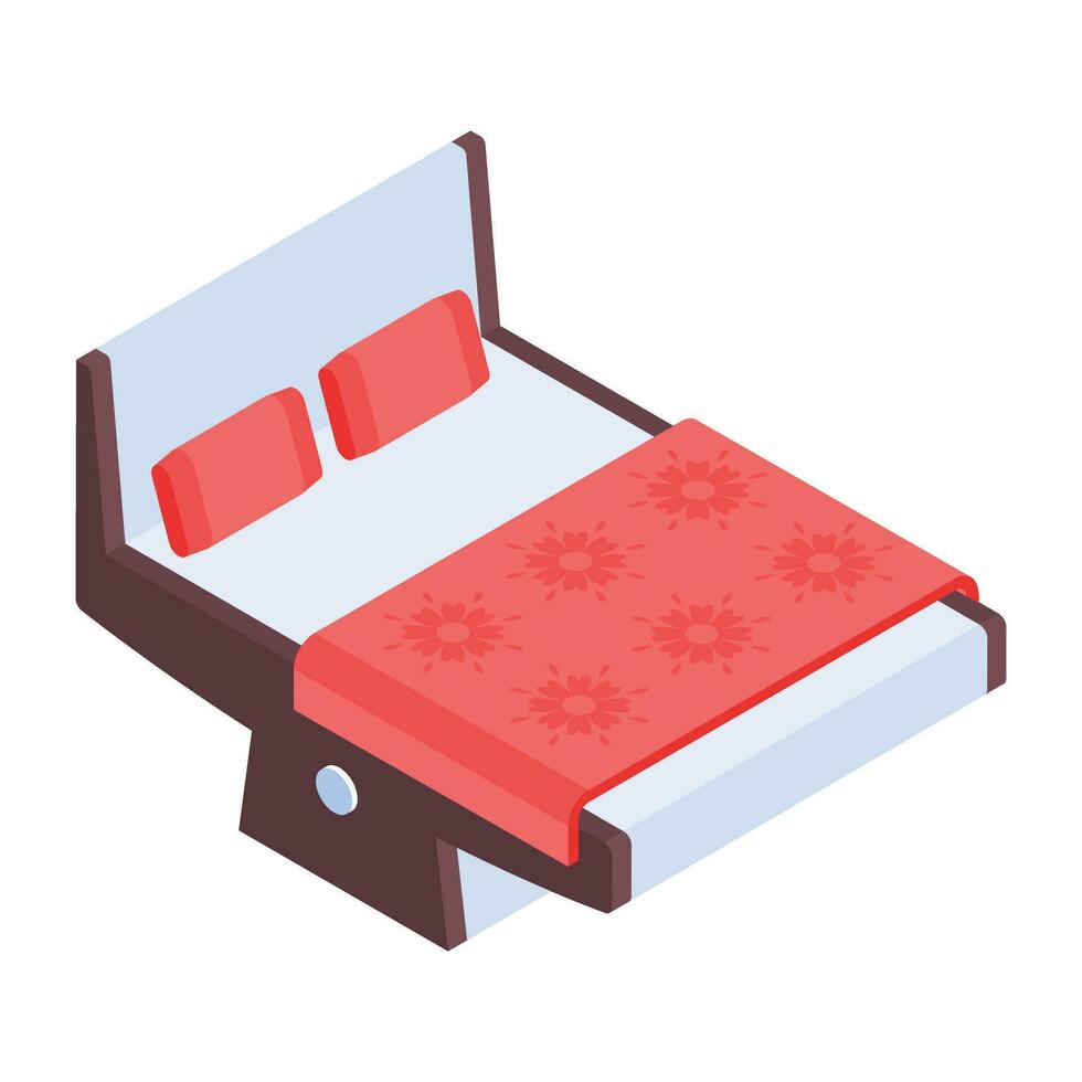 Pack of Bedroom Isometric Icons vector