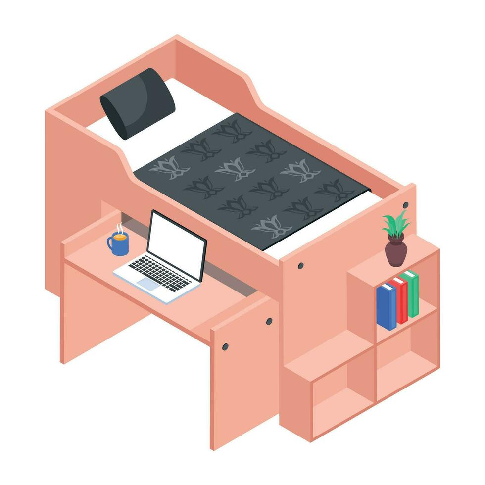 Pack of Bedroom Isometric Icons vector