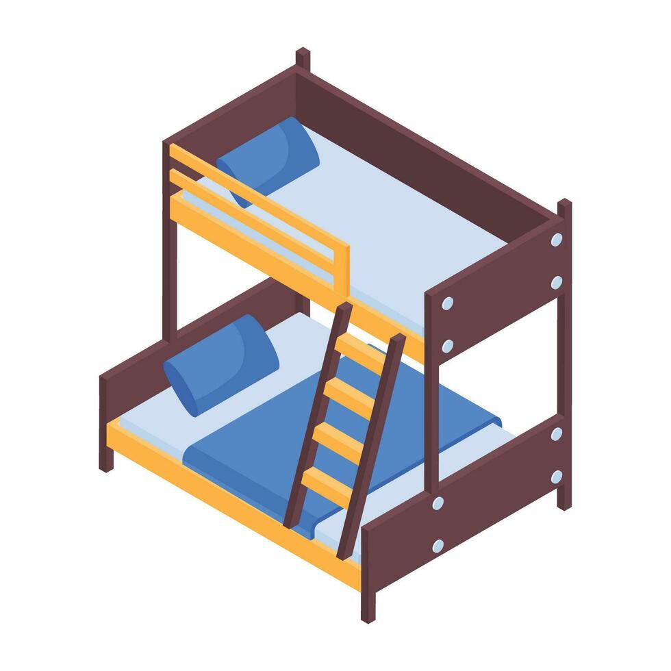 Pack of Bedroom Isometric Icons vector