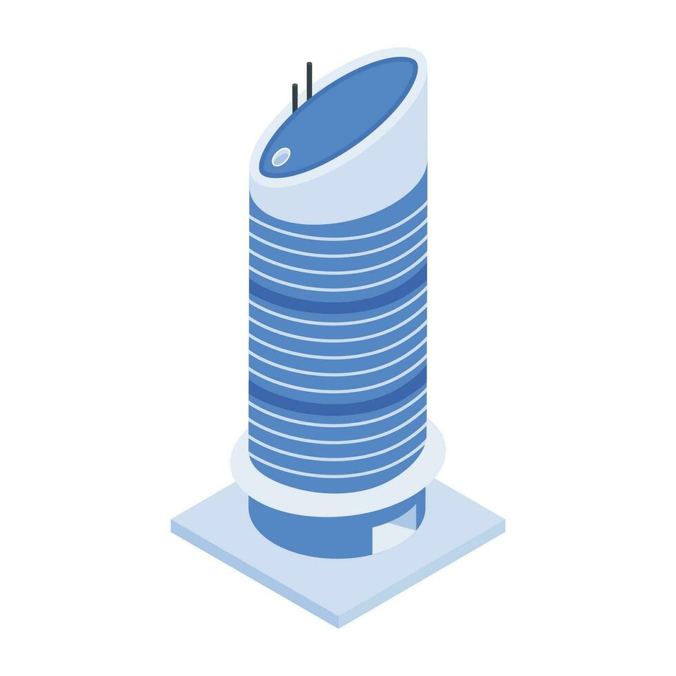 Set of Business Towers Isometric Icons vector