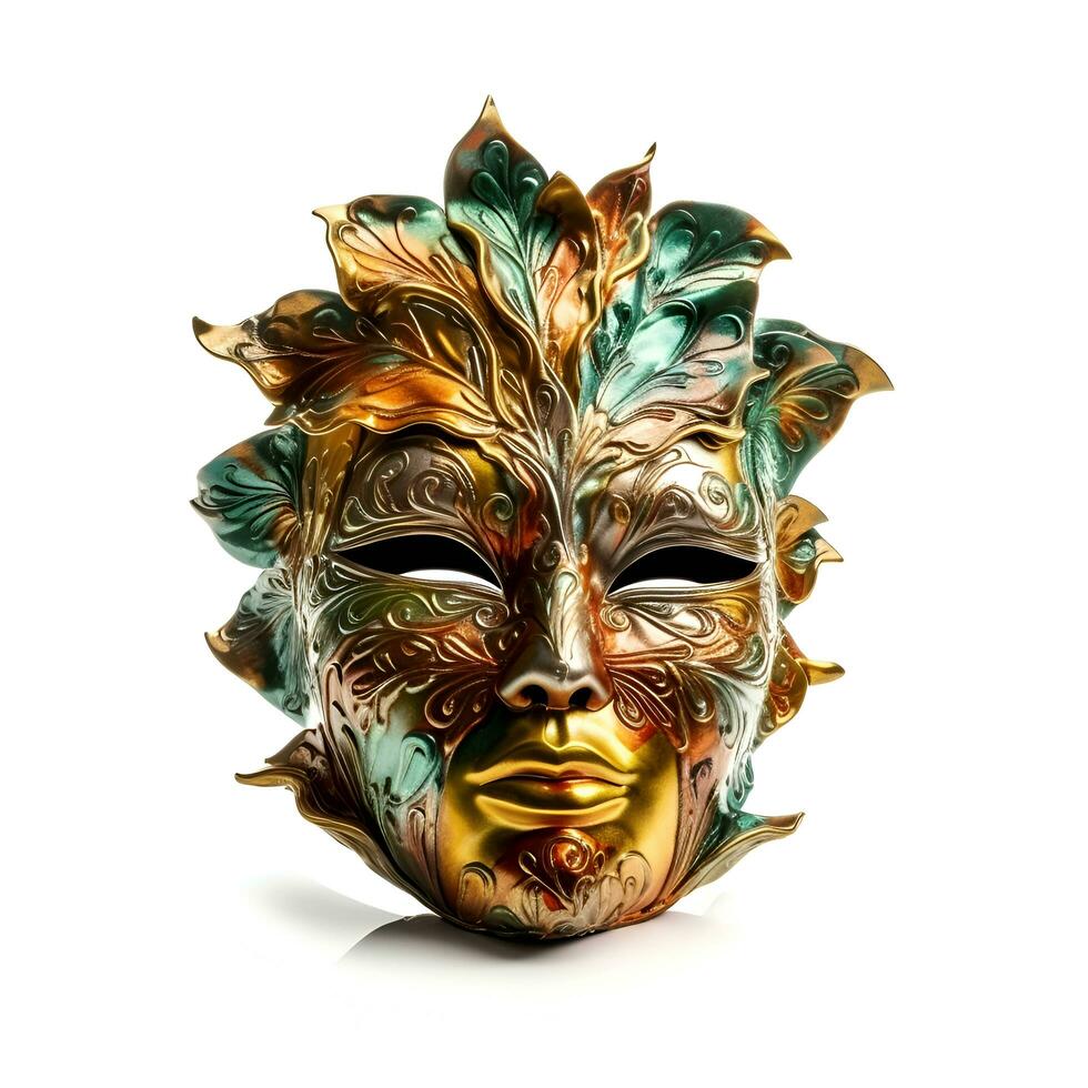 veneciano carnaval máscara aislado en blanco antecedentes con recorte camino foto
