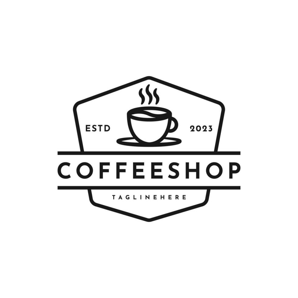 Coffee shop logo design template. Vintage retro coffee logo design idea vector