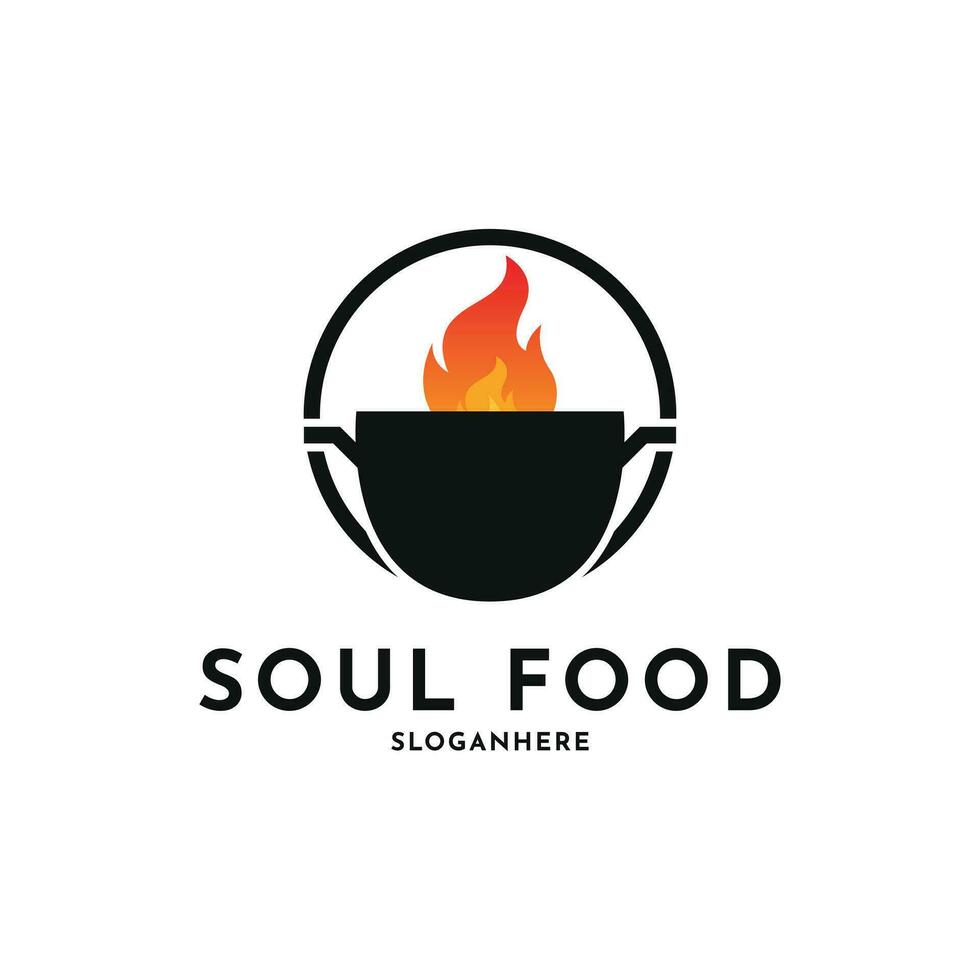 Soul food hot logo design creative idea with circle vector