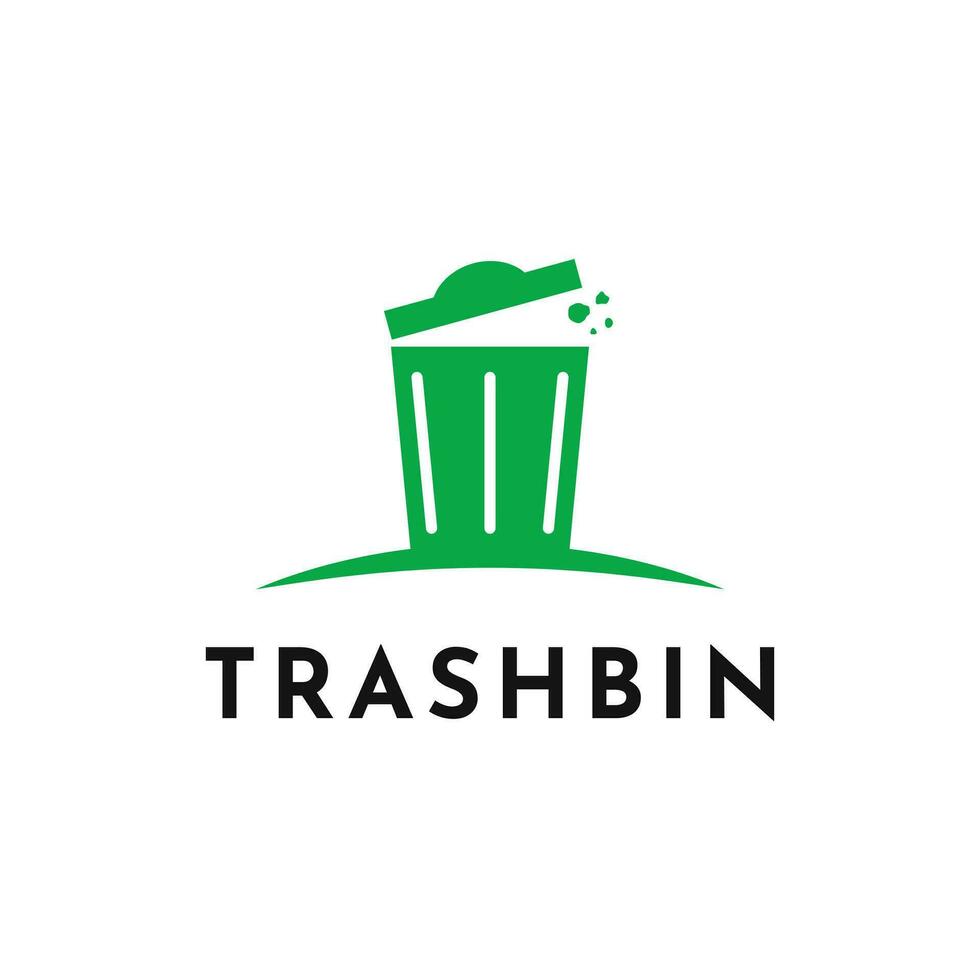 Trash bin simple Logo design template vector