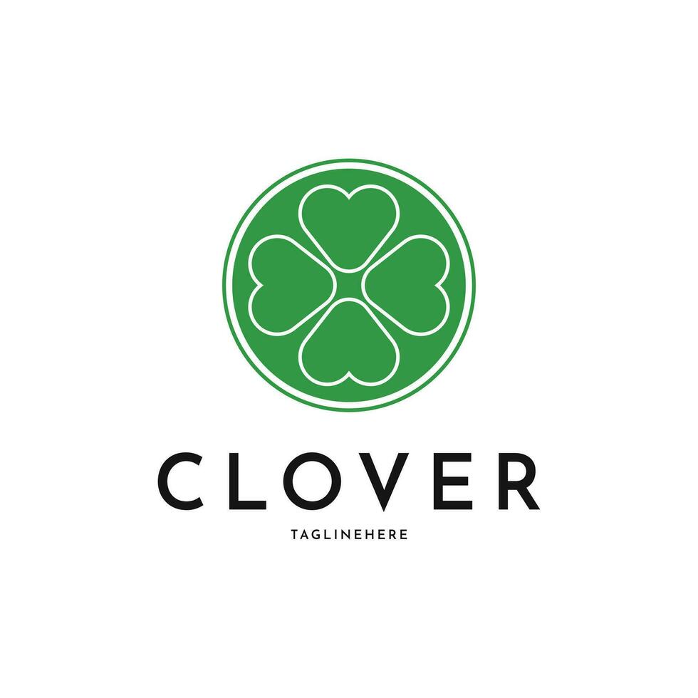 Clover leaf logo design creative idea with circle vector