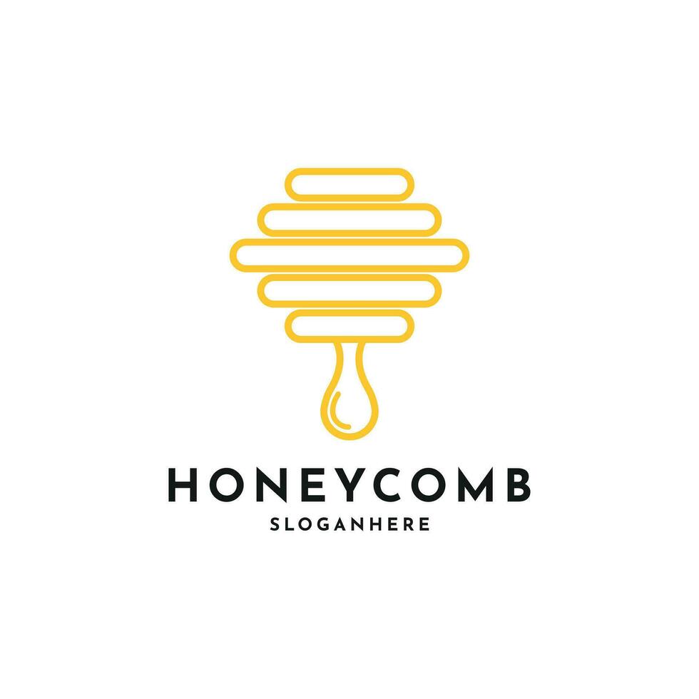 honeycomb drop logo design minimalist, honeycomb line logo design vector