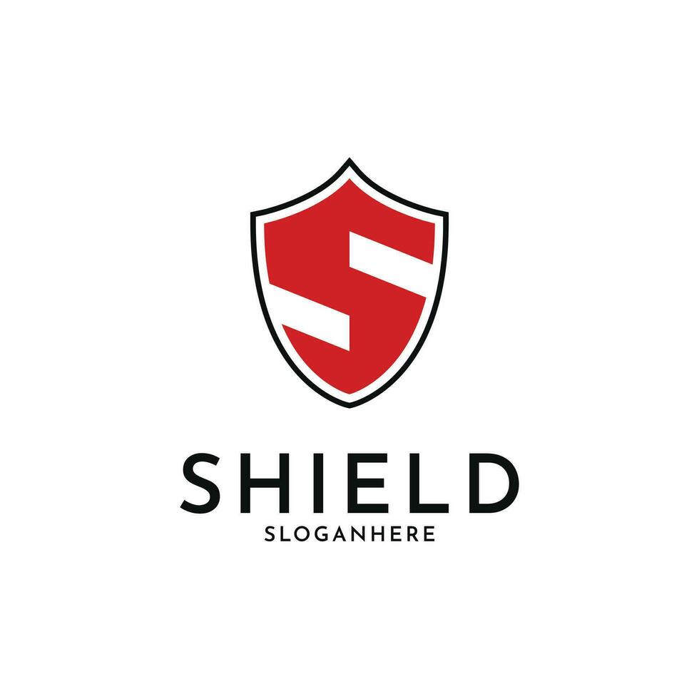 Initial letter s shape shield  elegant logo design creative idea vector